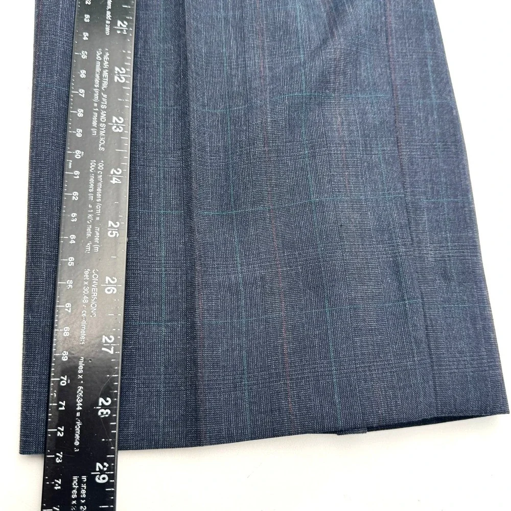 HART SCHAFFNER & MARX Men's 44R W34 Blue Glen Plaid Wool Viracle Two Piece Suit